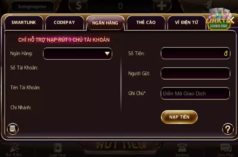 Nạp tiền để cá cược xì dách thả ga tại cổng game Sunwin