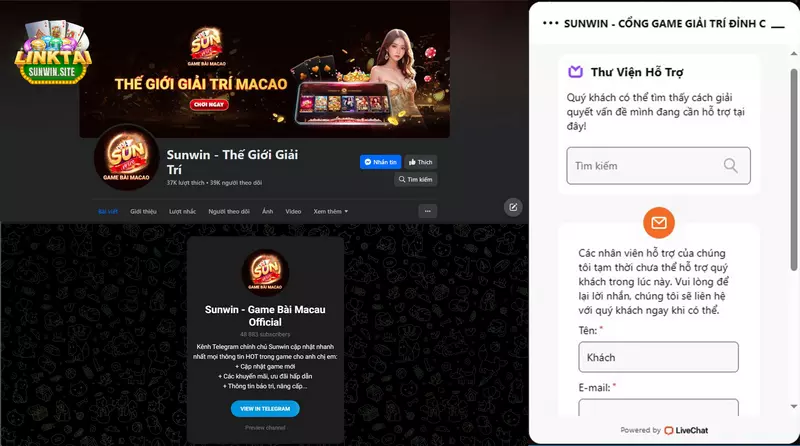 Bộ phận chăm sóc người chơi Sunwin hỗ trợ nhiều kênh khác nhau