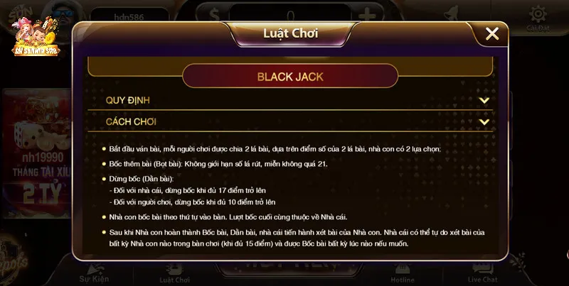 Diễn biến khi chơi blackjack tại sunwin