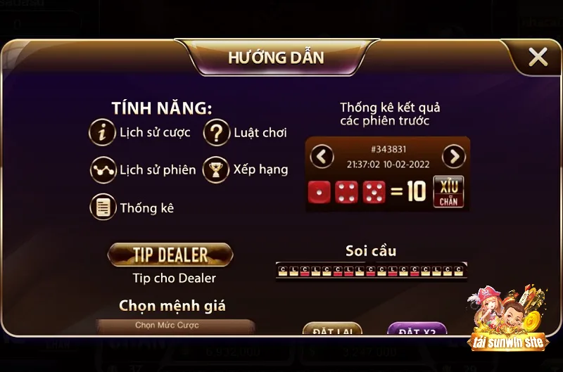 Nhiều tính năng hỗ trợ người chơi khi cá cược tài xỉu livestream