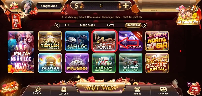 Poker game bài được ưa thích tại sunwin