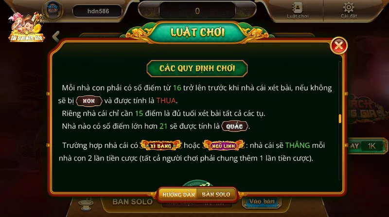 Quy định khi tham gia game xì dách hoàng gia 